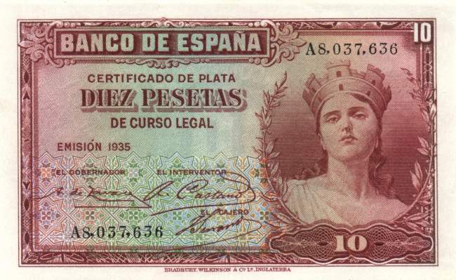 10 Pesetas 1935